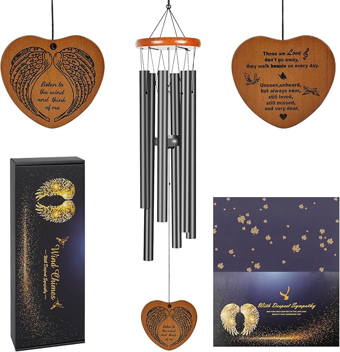 Wind Chimes Outdoor Outside,35" Memorial Wind Chimes,Bereavement Funeral Sympathy Gifts for Loss of Loved One, Mother,Father