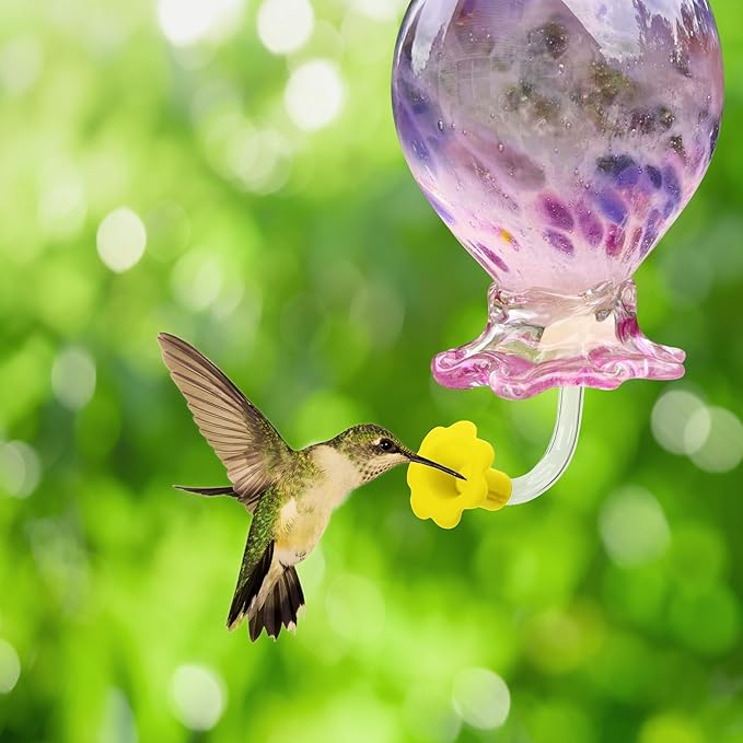 DECOHS 9 Pcs Hummingbird Feeder Tubes with Yellow Floral Tip, Bird Hummingbird Feeder Replacement Parts with 3 Brush, Outside Flower Birds Water Feeders Tube Stoppers for Making Your Own Birds Feeder