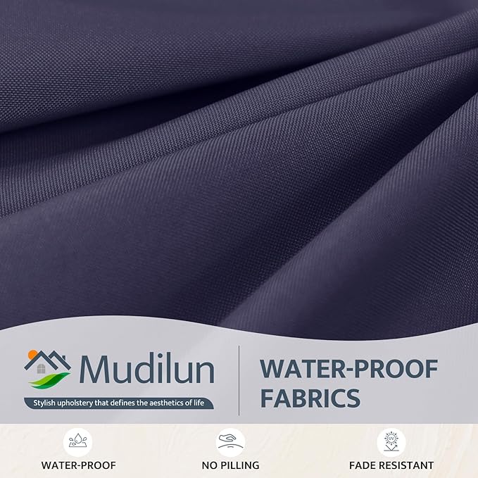 mudilun Outdoor Adirondack Chair Cushion High Weather Resistant Tufted Waterproof Rocking Chair Cushions Anti-Slip Thickened High Back Patio Seat Pads(Outdoor-Navy Blue-White)