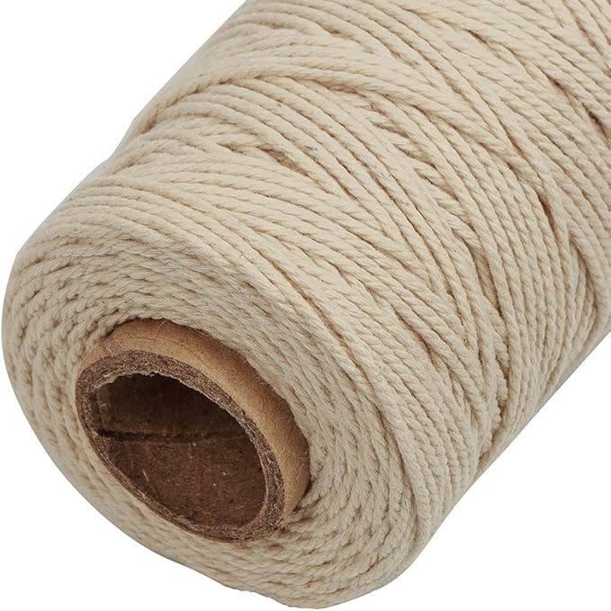 Tenn Well Butchers Cooking Twine, 328 Feet 3Ply 1mm Cotton Bakers Twine, Food Safe Kitchen String for Roasting, Trussing Meat and Turkey, Food Prep, Baking and More