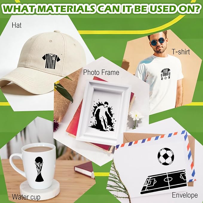 20 Pcs Sports Stencils, Reusable Soccer Stencils for Painting, Football Action Walls Template for Painting on Wood Floor Wall Rock Garden Furniture Canvas DIY Home Decor