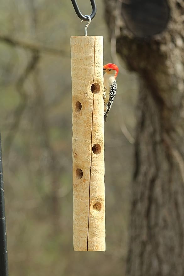 Kettle Moraine Large Cedar Suet Log Feeder for Woodpeckers and Chickadees