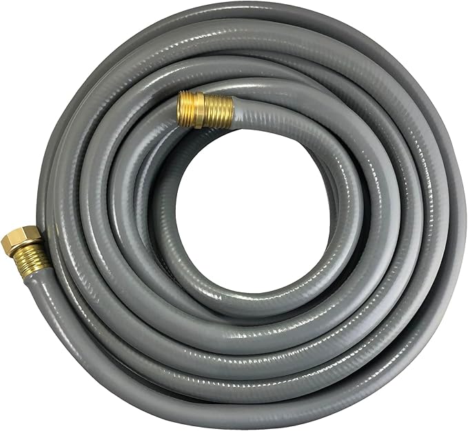 Flexon 5/8" x 50-Foot Contractor Grade Garden Hose – Heavy-Duty, Kink-Resistant, High Burst Strength, Scuff-Resistant Outer Jacket, Crush-Proof Brass Fittings, Ideal for Landscaping and Job Sites