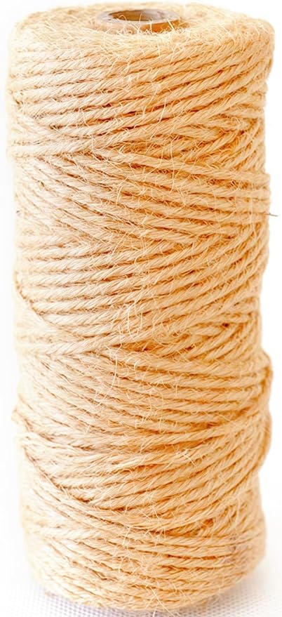 3MM Natural Jute Twine String — 328Ft Brown Durable Jute Rope, Used for Hand Crochet, Climbing Plant, Gardening Flowers, Home Decorations, Art Crafts Gift Packaging, Weddings, Christmas