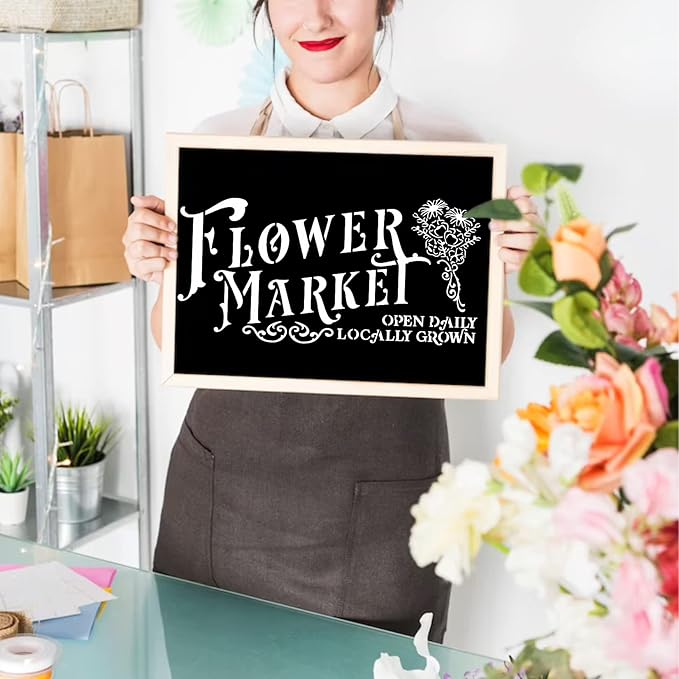 Farmhouse Stencils for Painting on Wood Kitchen Paint Stencils Flower Farm Vintage Sign Craft Stencils for Wood Burning Projects Reusable Wall Fabric Canvas (16 Farmhouse)