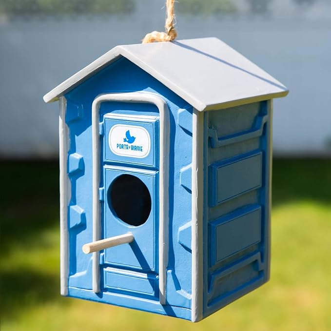 BigMouth Inc Portapotty Birdhouse, Hilarious Hanging Birdhouse for Garden and Patio, Decorative Bird House for Yard, Funny Outdoor Garden Décor