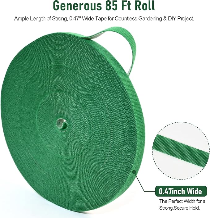 82 Foot X 0.47 Inch Reusable Plant Ties for Climbing Plants for Climbing Plants Nylon Garden Ties, Plant Straps & Tomato Support, Soft Plant Tape for Cables
