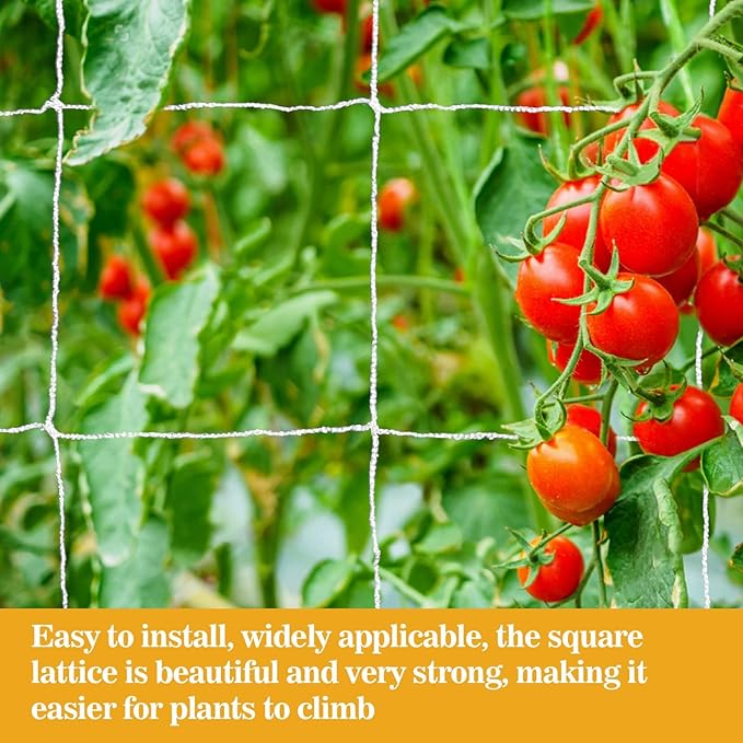 Sukh Garden Plant Trellis Netting -Trellis Net Polyester Trellis Netting Garden Square Mesh for Climbing Plants Fruits Vegetables VinesGrow Tents (6)
