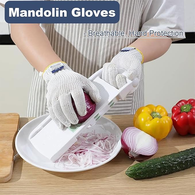 Dowellife Level 8 Reinforced Cut Resistant Gloves - Food Grade, Mandoline & Knife Safety Gloves for Meat Cutting, Oyster Shucking, Fish Filleting, Kitchen Slicing (X Large - 2 Pairs)
