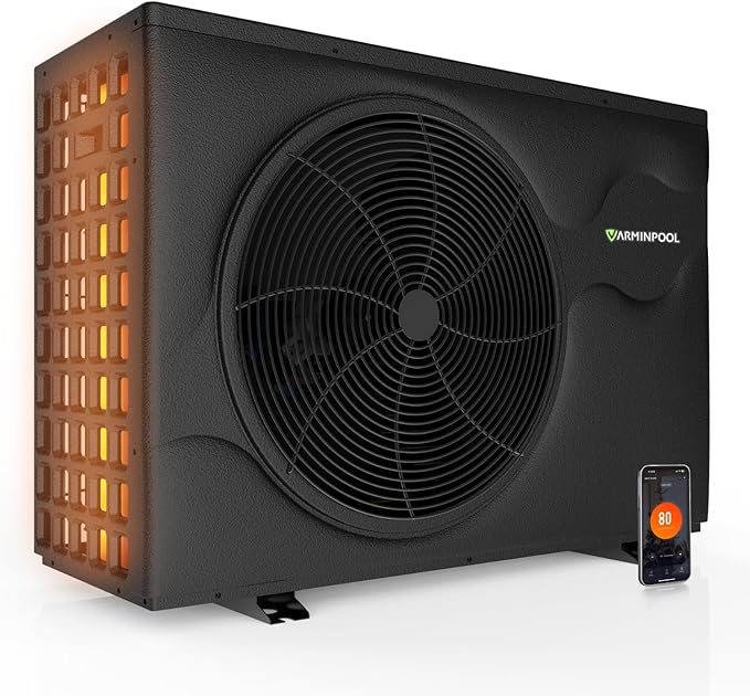 65000BTU Pro Invert Pool Heat Pump for 20000 Gallons Above Ground Pools, WiFi Capable Smart Touch Control Electric Pool Heater for Inground Pools, Timer, Heating&Cooling, 220V