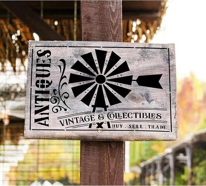 Farmhouse Stencils for Painting on Wood Kitchen Paint Stencils Flower Farm Vintage Sign Craft Stencils for Wood Burning Projects Reusable Wall Fabric Canvas (16 Farmhouse)