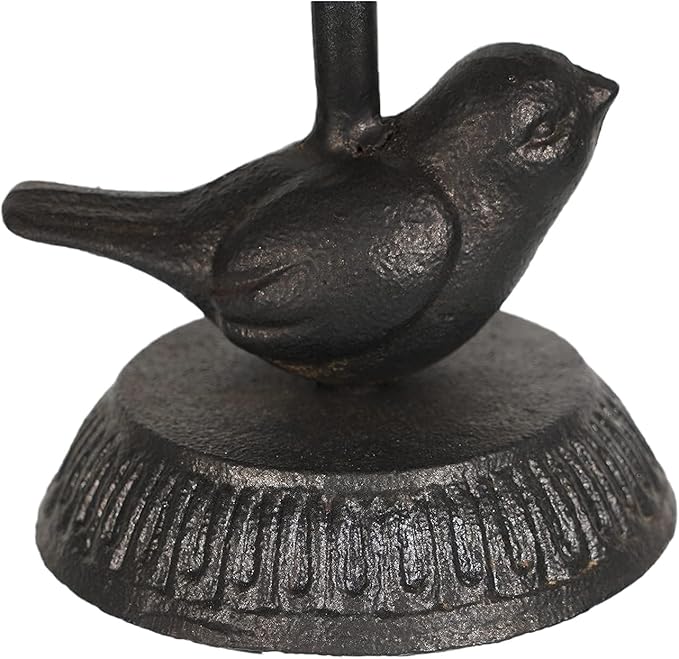 SOFFEE DESIGN Cast Iron Jute Twine Spool with Scissors Holder Set Vintage Style for Garden Farmhouse Kitchen, Natural Jute Twine String & Rope Rack & Scissors, Bird Decorative