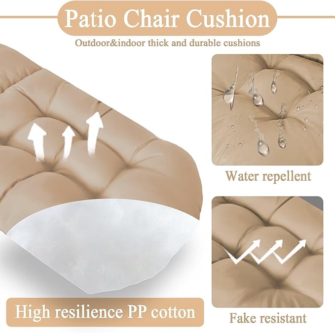 Adirondack Chair Cushion Set of 2, Thick Indoor/Outdoor Rocking Chair Cushion with High Elasticity PP Cotton, Fade-Resistant, 44'x19'x4