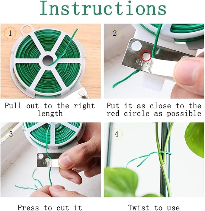 Twist Tie, 328 Feet (100m), white cable ties with Cutter, Garden Plant Ties Reusable, white Twist Ties for plants Gardening Tomatoes Tie garden ties for plants,garden twist ties flowers Climbing