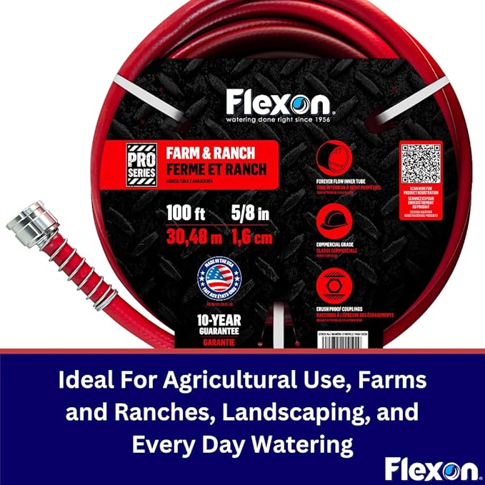Flexon 5/8" x 150ft Farm & Ranch Garden Hose
