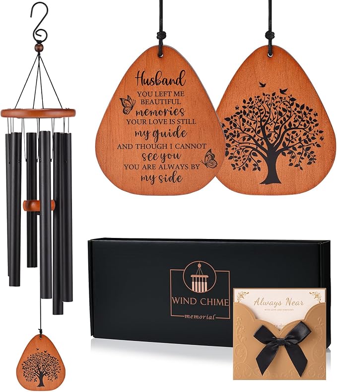 Memorial Gifts for Loss of Husband, 32" Wind Chimes for Loss of Husband Sympathy Gift, Grief/Bereavement Gifts for Loss of Husband, Windchimes in Memory of Husband