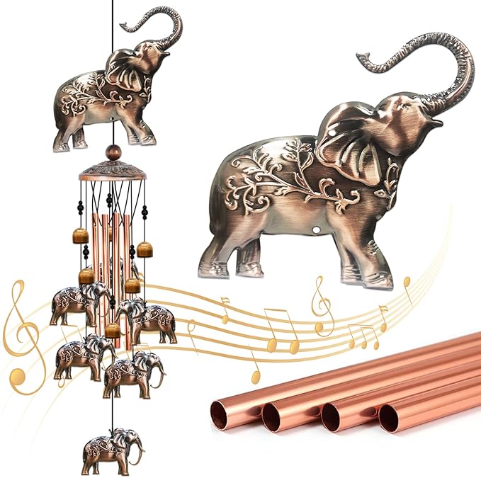 Wind Chimes for Outside,Elephant Gifts for Women, Elephants Decor,Birthday Gift for Mom Grandma, Windchimes Clearance Outdoor,Garden Patio Yard Decorations