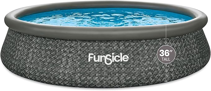 Funsicle Quickset 14ft x 36in Round Inflatable Above Ground Swimming Pool with Filter Pump – Easy Setup with Top Ring Design
