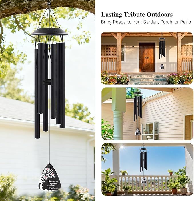 Sympathy Wind Chimes for Loss of Loved One, 32" Memorial Windchimes for Outside, Bereavement Gifts in Memory of Mother Father,Outdoor Chimes Home Garden Patio Decor