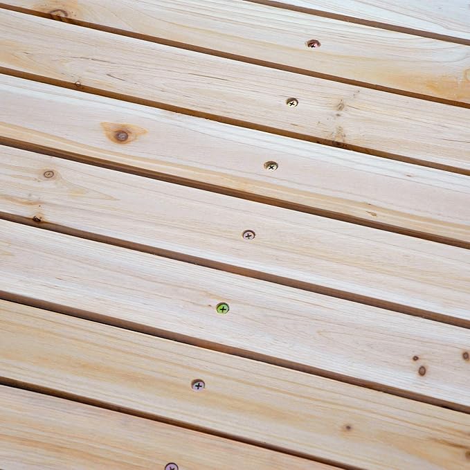 CHARMMA Fir Wood Garden Bridge Arc Walkway with Side Railings for Backyards, Gardens, and Streams, Natural Wood, 60" x 26.5" x 19"