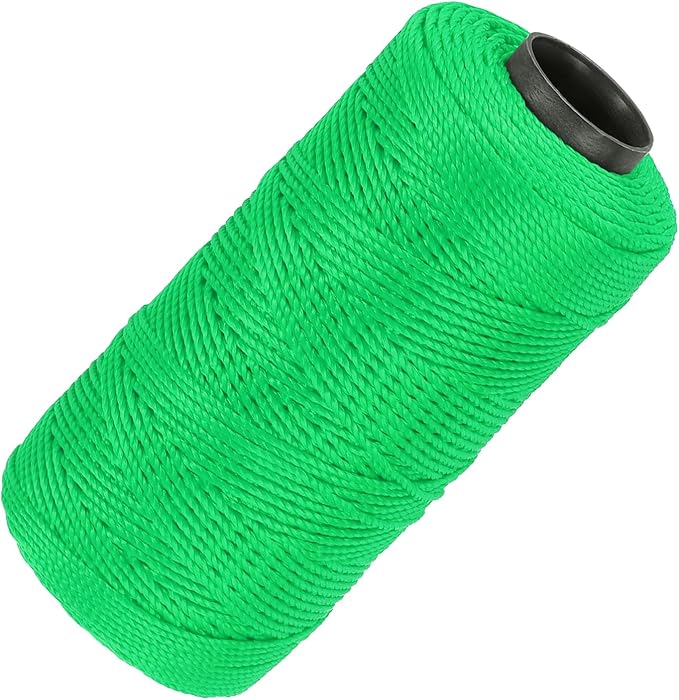 MECCANIXITY Nylon String 3 Strands Twisted Mason Line 1.5mm x 218 Yards Nylon Twine String for DIY Projects, Home Improvement, Gardening, Gift Wrapping, Christmas Party Supplies, Fruit Green