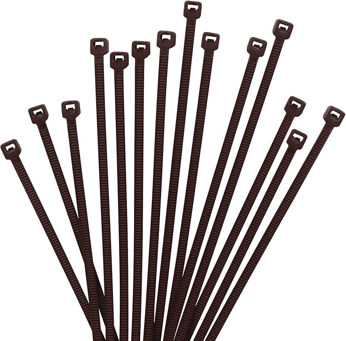 XINGO 1000 PCS 6 inch Brown Zip Ties, 18lb Strength, Small Tie Wraps Self-Locking Nylon Zip Ties for Indoor and Outdoor Use