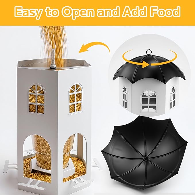 Metal Bird Feeder for Outdoor Hanging, Wild Bird Feeders with Circular Perch, Squirrel Proof Bird Feeder,Easy to Clean & Refill,Outdoor Birds Feeder for Small Birds