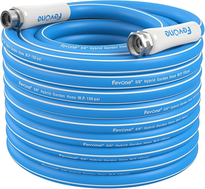 Fevone Kink Free Garden Hose 75 ft, All Weather Flexible, Heavy-Duty & Durable, Leak-Free Connection