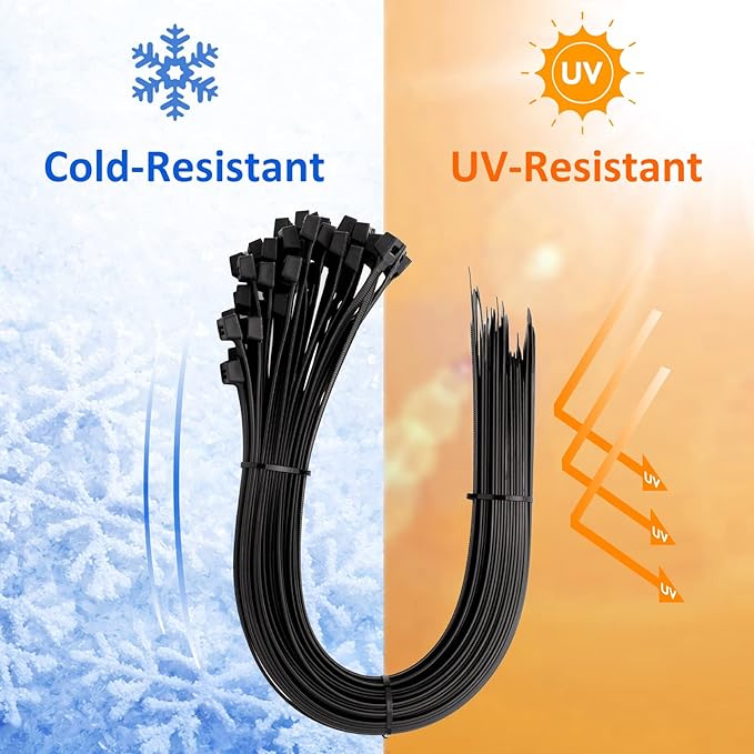 Large Zip Ties Heavy Duty 18 inch (500 Pack), 220 lb Tensile Strength for Outdoor Use, Black Cable Ties, Long Wire Ties by ANOSON
