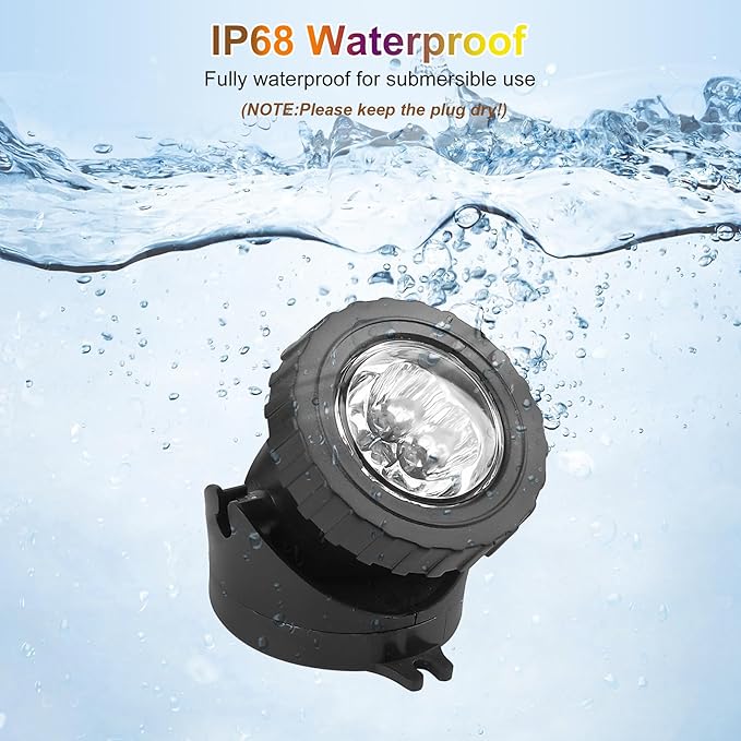 RGB Underwater Pond Lights, Super Bright LED Submersible Fountain Lights Colored Landscape Spotlights, Bluetooth APP Control IP68 Waterproof for Fish Aquarium Tank Garden Yard Pool(Set of 1)