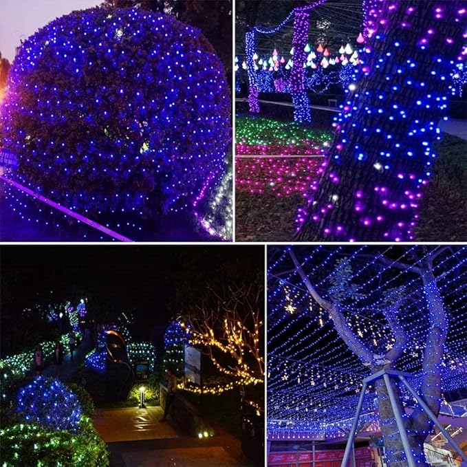 2 Pack 33ft 100 LED Solar Copper String Lights,8 Modes Christmas Fairy Lights Waterproof IP65 Twinkle Lighting Indoor Outdoor Fairy Firefly Lights Auto ON/Off (Blue)