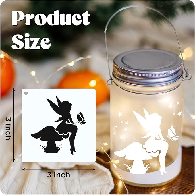 Marspark 66 Pcs Spring Easter Small Stencils for Crafts Reusable 3 Inch Stencils for Painting on Wood DIY Craft Paint Template for Wall Home Decor Card Rock Canvas Drawing Holiday (Fairy Tale)