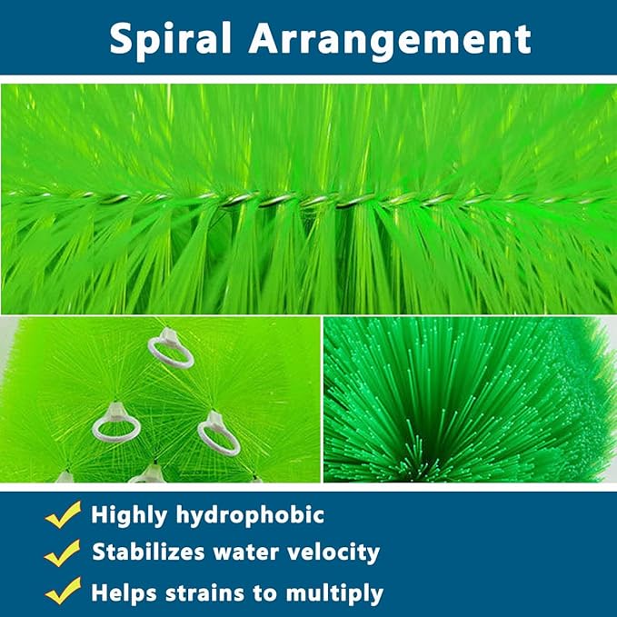 RINOO 2 Pcs Fish Pond Filter Brushes Set for Koi Pond Filter Fish Tank Aquarium Water Garden Pond Skimmer Filter Cleaning Brush 20 Inch by 4.7 Inch (Green)