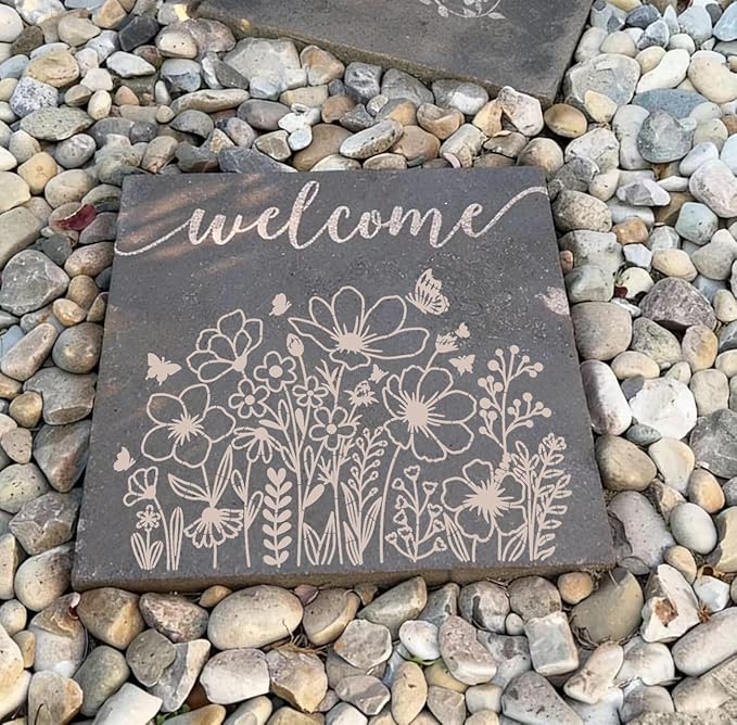 Large Flower Stencils for Painting on Walls Fence Wildflower Stencils Reusable Floral Stencil for Crafts Canvas Fabrics Furniture Outdoors