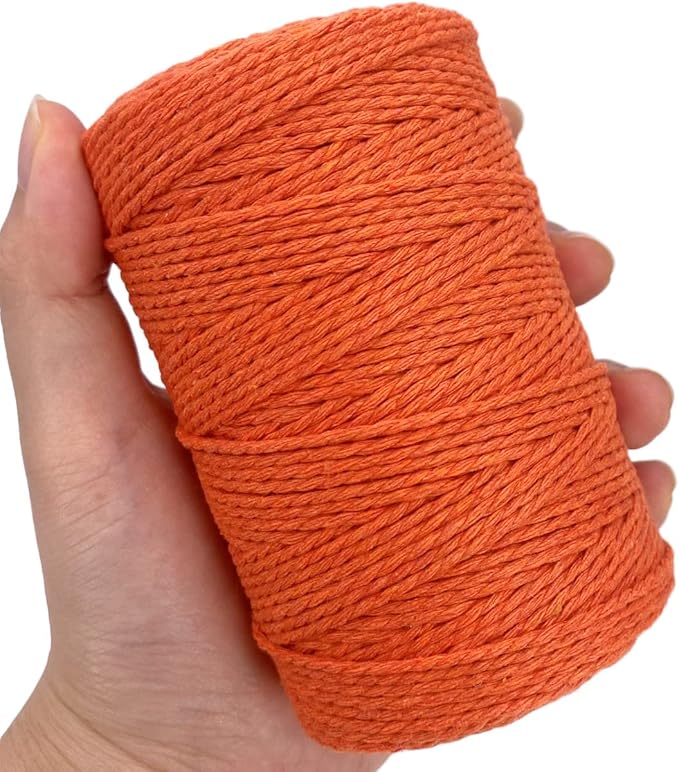Twine String,500 Feet Cotton Butchers Twine String Cooking Kitchen Twine for Crafts Roasting Gift Wrapping DIY Decoration Gardening Packing Materials,Orange