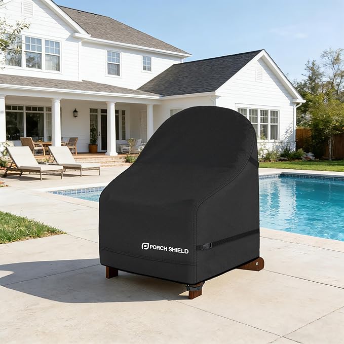 Porch Shield Waterproof Patio Adirondack Chair Cover 2 Pack Fits Outdoor Chairs 28W x 30D x 36H inch, Black