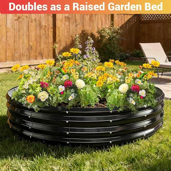 72 Inch Extra Large Fire Pit Ring for Outside, Heavy Duty Wood Burning Firepits & Outdoor Fireplace,12'' Tall High Heat Resistant Fire Bowl Galvanized Steel Portable for Backyard Bonfire,Patio,Camping