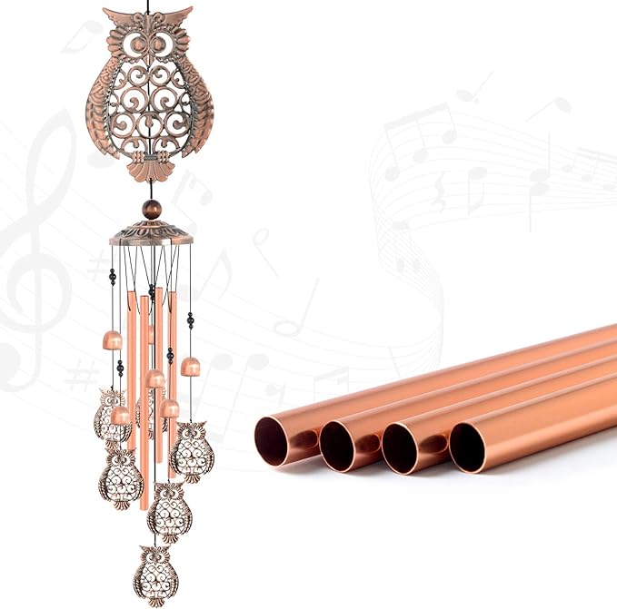 Owl Wind Chimes, Gifts for Mom, Women, Grandma, Outdoor Indoor Wind Chimes, Room Decor, Owls Gifts for Women, Owl Decor Gift