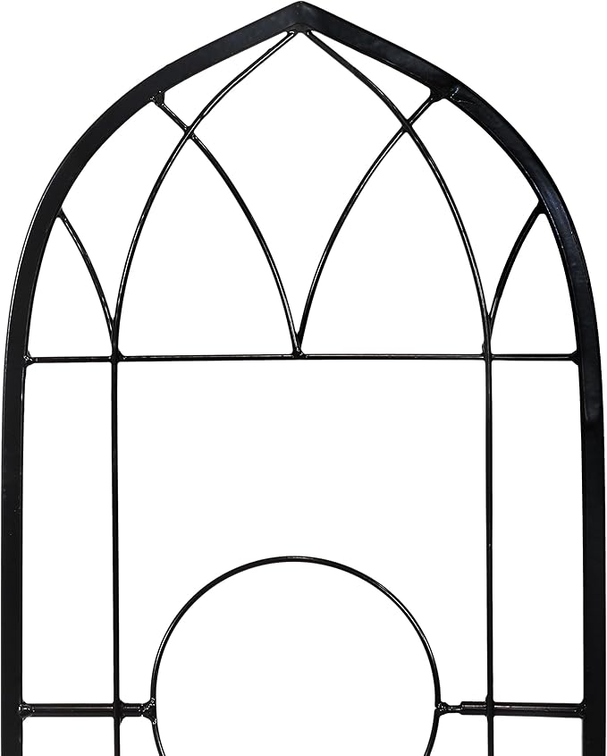 Sunnydaze Steel 2-Piece Arched Garden Trellis for Climbing Plants with 3 Folding Flowerpot Supports - 48"