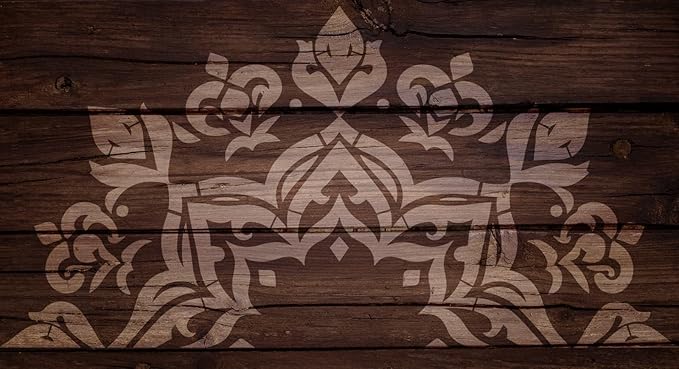 YKW 5 Pack Mandala Stencils for Painting, Large Half Mandala & Breathe Zen Templates - Reusable PET Stencils for Wall, Wood, Fabric & Rock - DIY Craft Stencil for Home Decor Art