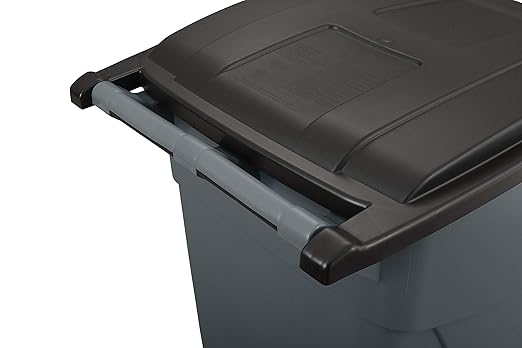 Rubbermaid Commercial Products BRUTE Rollout Trash/Garbage Can/Bin with Wheels 50 GAL Blue for Restaurants/Hospitals/Offices/Back of House/Warehouses
