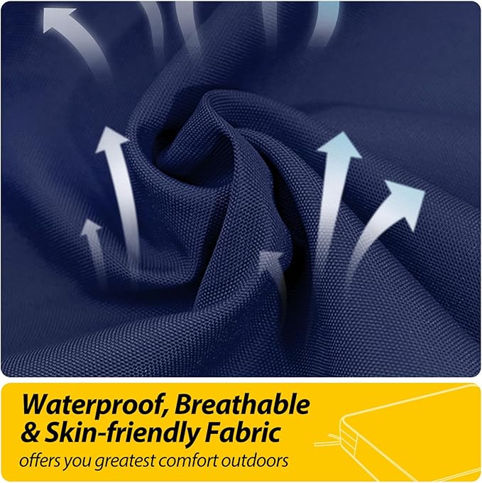 AAAAAcessories Outdoor Seat Cushions for Chairs, Waterproof, Fade-Resistant, 24" x 24" x 4", Patio Furniture Replacement Cushions, Set of 2, Navy Blue