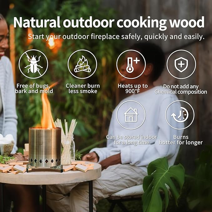 3.5" Lengths Mini Fire Sticks Wood,Pine Kiln Dried Firewood,Small Barkless Kindling Logs,Fire Pit Accessories Prefect for Mesa,Tabletop Fire Pit,Pizza Oven,12Lbs
