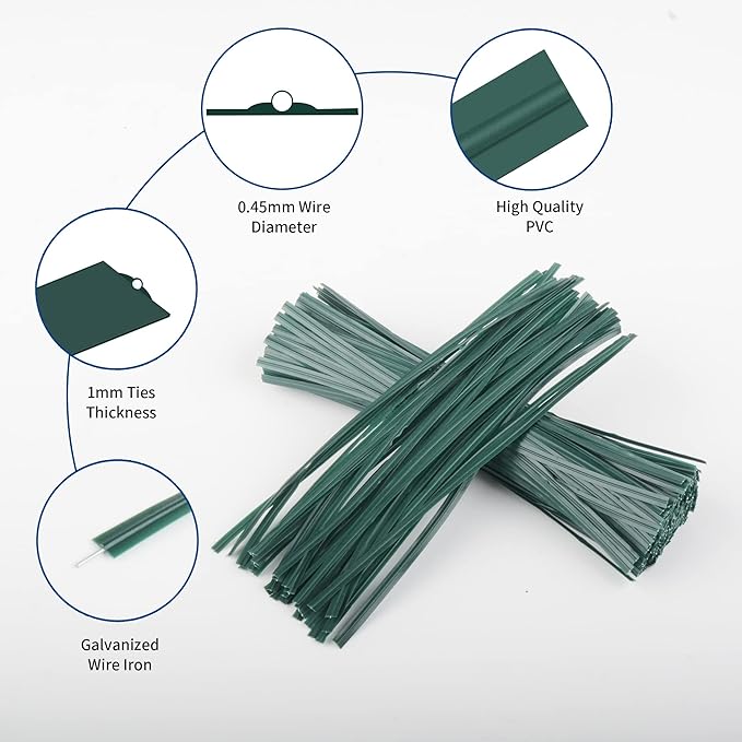 Twist Ties, 150 PCS, 6.1 Inches, Bread Ties, Green, Reusable, for Bags, for Gardening, Home, Office