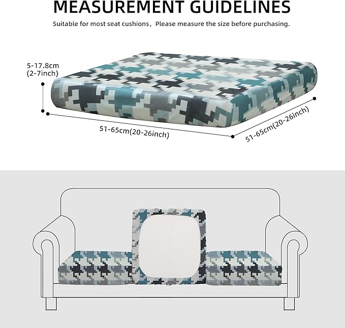 8Pcs Outdoor Cushion Covers, Patio Cushion Covers,Stretch Elastic Slipcovers, Replacement Washable & Reusable Furniture Protector for Patio Couch (Mosaic-Pattern,Cover Only)