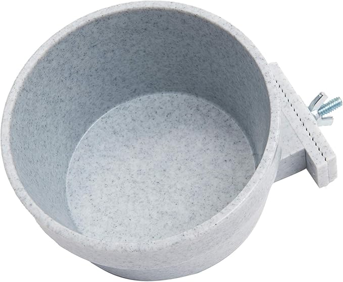 Lixit® Kennel Cage Food or Water Bowl - Non Spill Hanging Removable Dog Crate Bowls - Carrier Water Food Bowl for Dogs or Cats - Attaches to Cage for Convenient Feeding and Drinking (Gray, 20 Ounce)