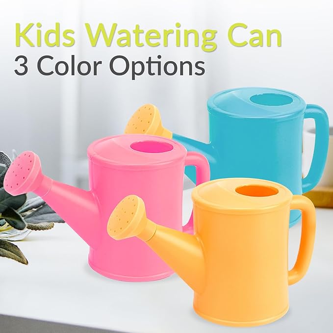Small Watering Can for Kids, 700ml/23.7 Oz Plastic Watering Can for Indoor Plants Garden Flower (Yellow)