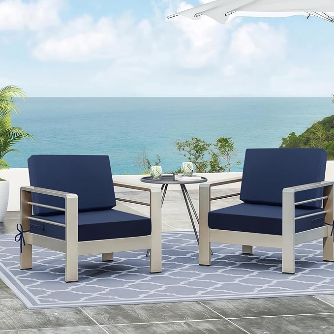 idee-home Outdoor Cushions for Patio Furniture, Outdoor Seat Cushion, Waterproof Couch Hampton Bay Deep Seat Replacement Chair Cushions for Garden Lawn Backyard Deck, 28.5 x 28.5