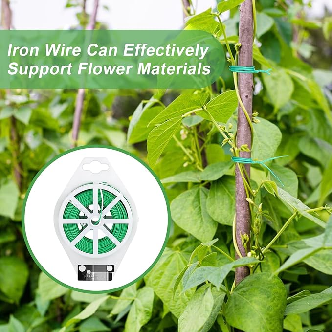 328feet Plant Ties with Cutter, Twist Ties for Tomato Vines and Garden Plants, Adjustable Length Garden Wire for Plants