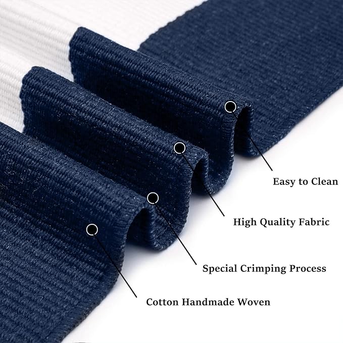IOHOUZE Navy White Striped Rug -3x5 Front Door Mats Outdoor,Washable Rug for Front Porch Decor,Spring Summer Welcome Mats Outdoor Indoor, Doormat for Farmhouse/Entryway/Home Entrance